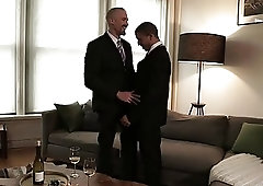 Rich guys socialize and then have anal sex