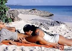 Aesthetic beach sex with a long-legged blonde Henriette Blond