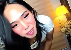 Solo ladyboy masturbation
