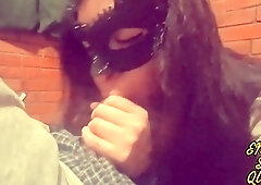 Emily, the cum queen, enjoys a messy breakfast of tongue-lapping jizz (Cum on food)