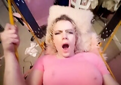 KaliTGirl used in a Swing Facial Ejaculation