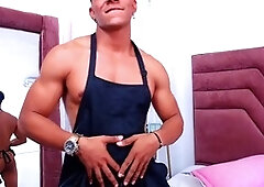 Latinos on webcam having fun