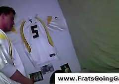 Straight teen getting anal fuck from gay in fraternity