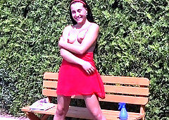 Busty brunette solo masturbation