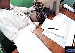 That babe gets her LARGE CZECH BOOBS out for the doctor - CZECH XXX