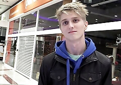 Posh blond-haired twink getting screwed anally