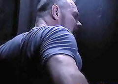 Gay stepsons mouth jizzed