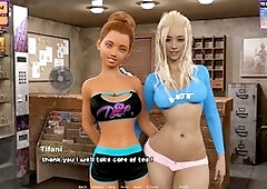 Two hot blondies get down and dirty with a big cock in The Motel gameplay