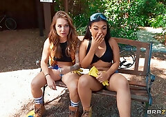 Angel Youngs And Xander Corvus In At Her Lunch Break Shows Xander Her Natural Huge Tits