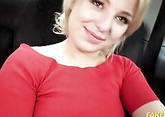 Fake Taxi Sexy Golden-Haired Flashes Her Titties And Large ass Out In Advance Of Getting Screwed For A Ride