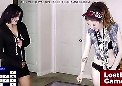 Dreadlocked Stefanie and ex-trucker SarahBeth play their second game. It’s Undress Memory, played using Marvin II, a piece of software I developed �