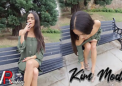 Kim Model - Park Bench; Softcore with Hot Pornstar