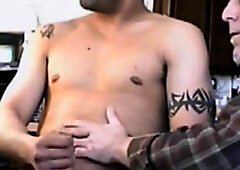 Vintage str8 wanks cock for DILFS mouth