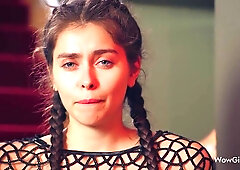 Gorgeous girl Alissa Foxy taking off all of her clothes in front of the camera