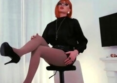 Your fantasy crossdress instructor Iskraelectrical49 in pantyhose role play