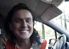 A excited brunette hair sucks dongs inside the car, rides hard and gets screwed on the grass by several males. The scene switches between intensive ca
