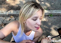 PickupCLub - Tiny Golden-haired Lilly Blossom Goes on a Bike Ride of her Life!