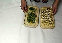 I trample fruits with my feet. Lick my feet