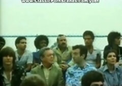 Voyeur retro babes are having a nice threesome in the locker room during a game