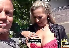 Public fucked MILF in stockings drilled outdoor by sex date