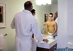 Bear stretches twinks ass