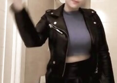 WHEN MY BOYFRIEND IS PLAYING, I HIDE IN THE WASHROOM, PUT ON MY LEATHER GARMENTS, AND HAVE JOY IN SECRET