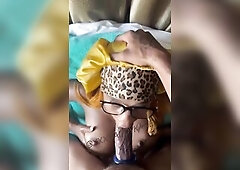 Hawt Black sliding large lips on thick BBC