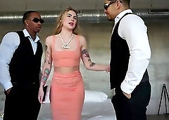 Unexpected three BBC Group-sex During Photoshoot,Irish Snowbunny Tina Snow Urinated On & Destroyed