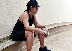 Lesbo beauty lost a football wager, didn't pay and had to give it to her mechanic ally