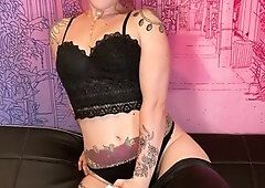 Stacked brunette goes solo toys and masturbation