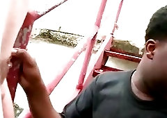 Fervent hustler shows his big round butt for money