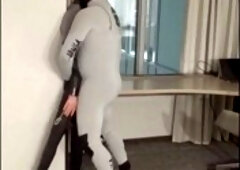 Wetsuit Hump on Dummy Window