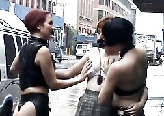 Lustful female-dominant women discover whore with huge melons during the time that getting teats clamped - (Clip has no audio but music)