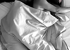 Night vision home movie scene how amateur pair is having romantic sex in their daybed