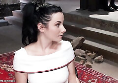 Bound slave banged & whipped