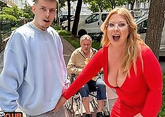 MatureClub - Breasty Redhead Wife with Large Naturals Cuckolds Her Wheelchair Hubby