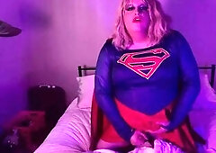 I made my little Sissy doxy Shelby costume in her sexually excited supergirl dress i order to expose herself on the internet. I made her talk ribald i