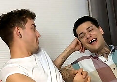 Mickey pays attention to the growning erection in Jack's lingerie