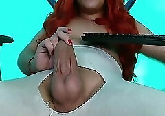 Aline Trans Masturbates with Her Leggings After Coming From the Gym