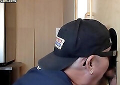 Amateur gloryhole gaydaddy deepthroats with wide open mouth