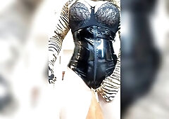 Kym's PVC Bodysuit (trans, Hose, Crossdress, Legs, Heels, Transformation, Female Mask, Mask)