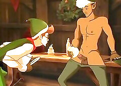 Part 2: The elf watching his helpers assisting with the sex toys.
