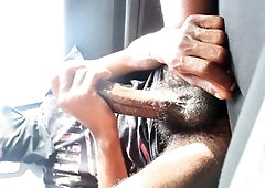 Naughty teen strokes a rock-solid member in the car - Part 2