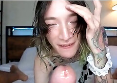 Sexy inked TGirl enjoys a wild fuck-a-thon with her black lover in POV style