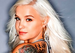 Elegant blonde with tattoos Bella Jane enjoys intensive anal sex