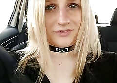 Trans public car masturbation