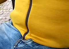 Someone Can See Me! Cum And Pee Outdoors