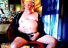 Chubby guy Beardaddychub milks himself on cam wearing a Maskulo jockstrap