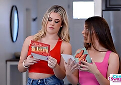 Ashley Alexander and Juniper Ren Take Turns Pounding Each Others Pussies in Lucky Valentine Cumshot Fren