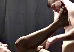 Breeding stud bareback fucks tight asshole after rimjob